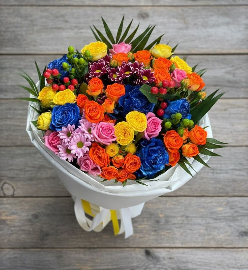 Букет цветов из: Розы и Хризантемы в Клинцах