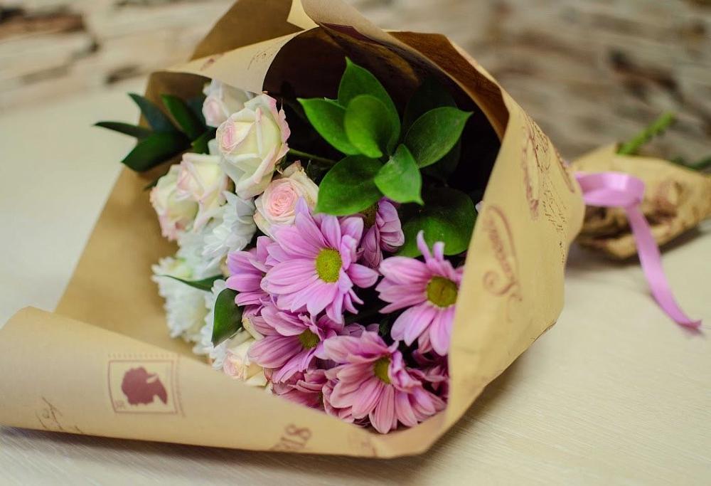 Букет цветов из: Розы и Хризантемы в Клинцах