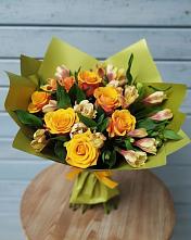 Букет цветов из:  Альстромерии и Розы #REPLACE_PRED# Клинцах