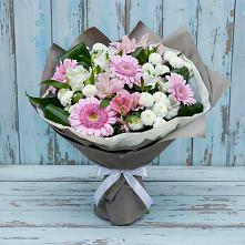 Букет цветов из:  Герберы, Альстромерии и Хризантемы #REPLACE_PRED# Клинцах