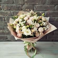 Букет цветов из:  Альстромерии, Розы и Хризантемы в Клинцах