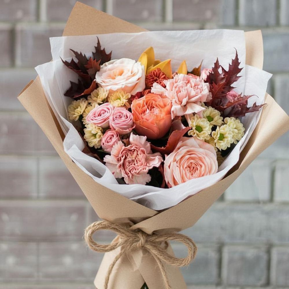 Букет цветов из: Гвоздики, Хризантемы и Розы в Клинцах