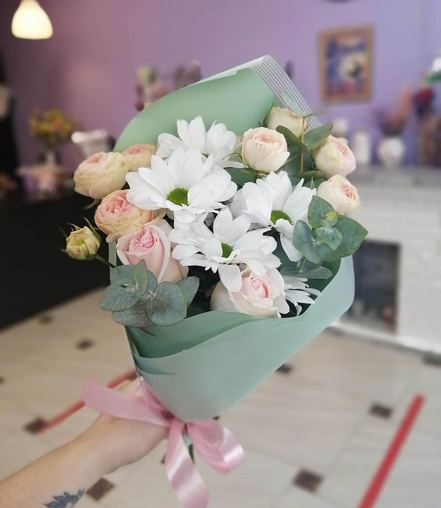 Букет цветов из: Хризантемы и Розы в Клинцах