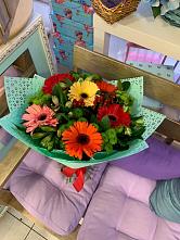 Букет цветов из:  Герберы, Хризантемы и Альстромерии #REPLACE_PRED# Клинцах