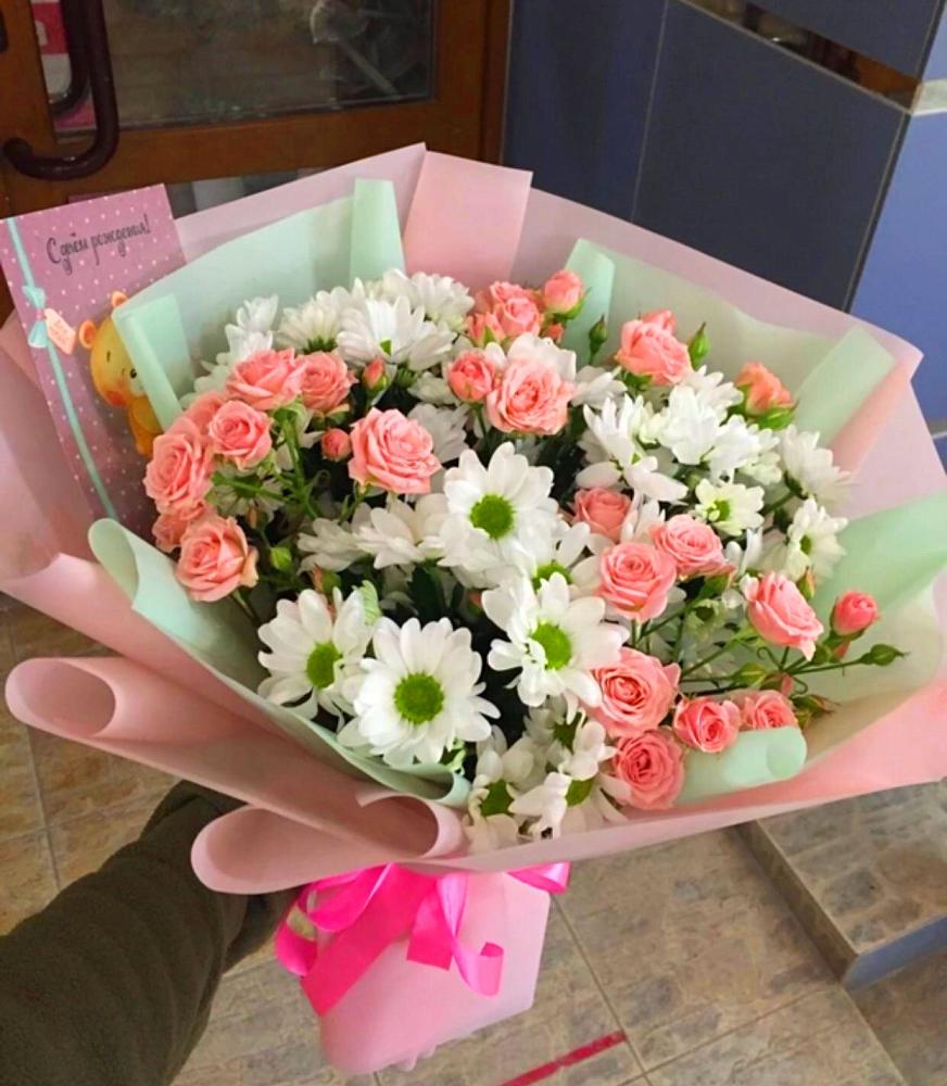 Букет цветов из: Розы и Хризантемы в Клинцах