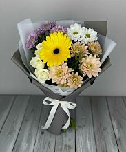 Букет цветов из:  Розы, Герберы и Хризантемы #REPLACE_PRED# Клинцах