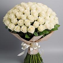 Букет 101 беля роза Белоснежка в Клинцах