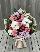 Букет цветов из:  Альстромерии, Гвоздики, Розы и Хризантемы #REPLACE_PRED# Клинцах