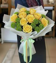 Букет цветов из:  Хризантемы и Розы в Клинцах