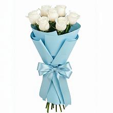 Букет 7 белых роз Проуд в Клинцах