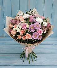 Букет цветов из:  Хризантемы, Розы и Альстромерии #REPLACE_PRED# Клинцах