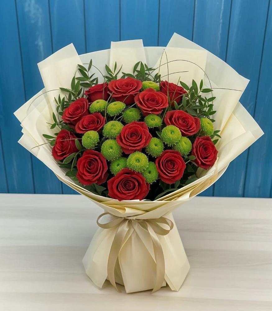 Букет цветов из: Розы и Хризантемы в Клинцах